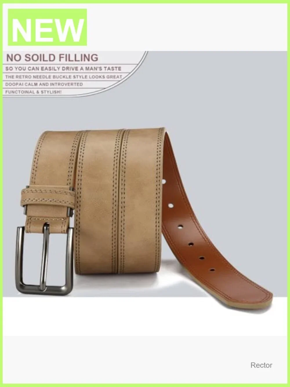 Genuine Cowhide Dress Belt - 1 3/8